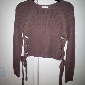 Side tie sweater